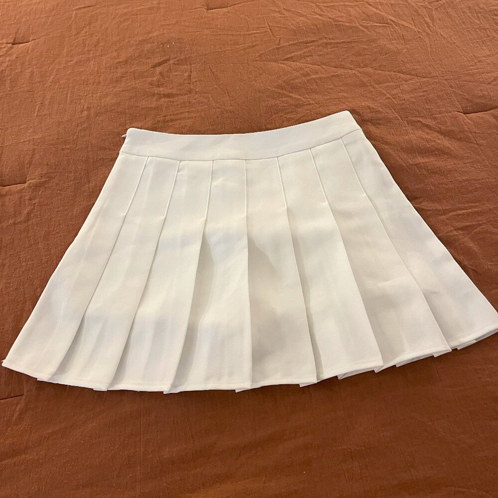 White Pleated Skirt